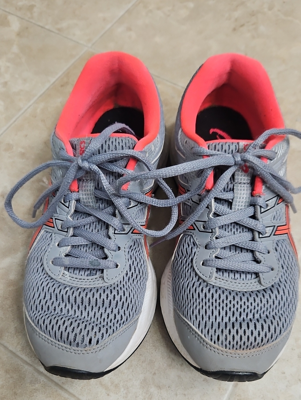 Asics Women's Gray & Coral Running Sneakers-